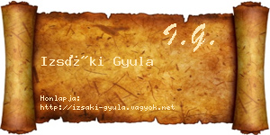 Izsáki Gyula névjegykártya